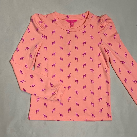 NWT New $108 Lilly Pulitzer Jansen Peach Flamingo Sweatshirt Size XXS - Picture 6 of 14